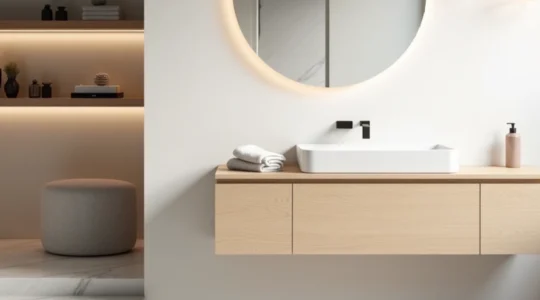 accessoires minimalistes et décoration de la salle de bain